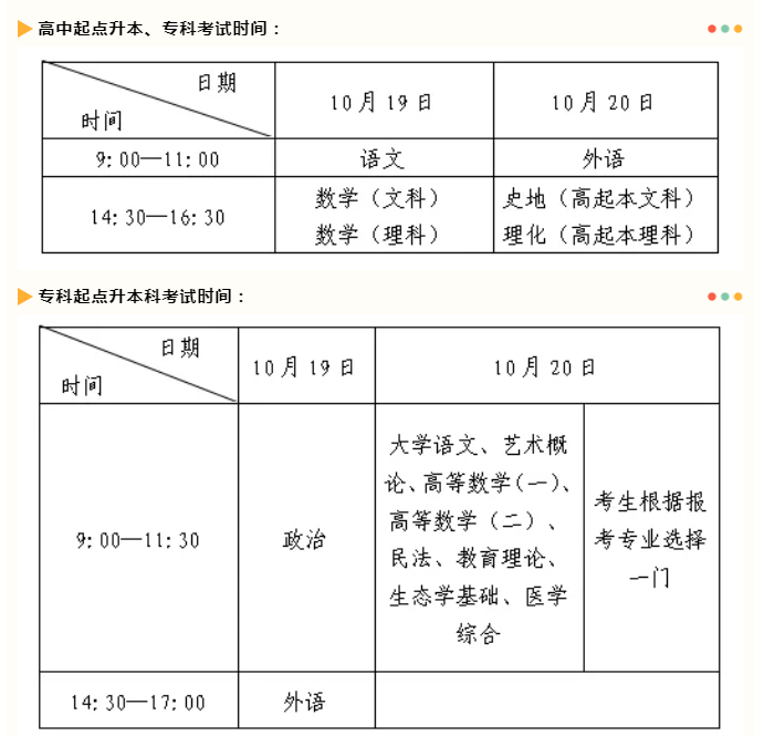 2024年青岛成人高考考试时间及科目